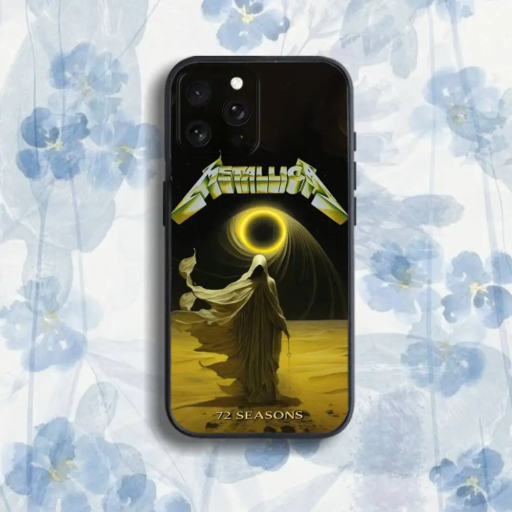 حافظة هاتف S-sasons M-metallicaS 72 لهواتف iPhone 17,16,15,14,13,12,Pro,Max,Plus,E,SE4,Air,Mini Black Soft Box