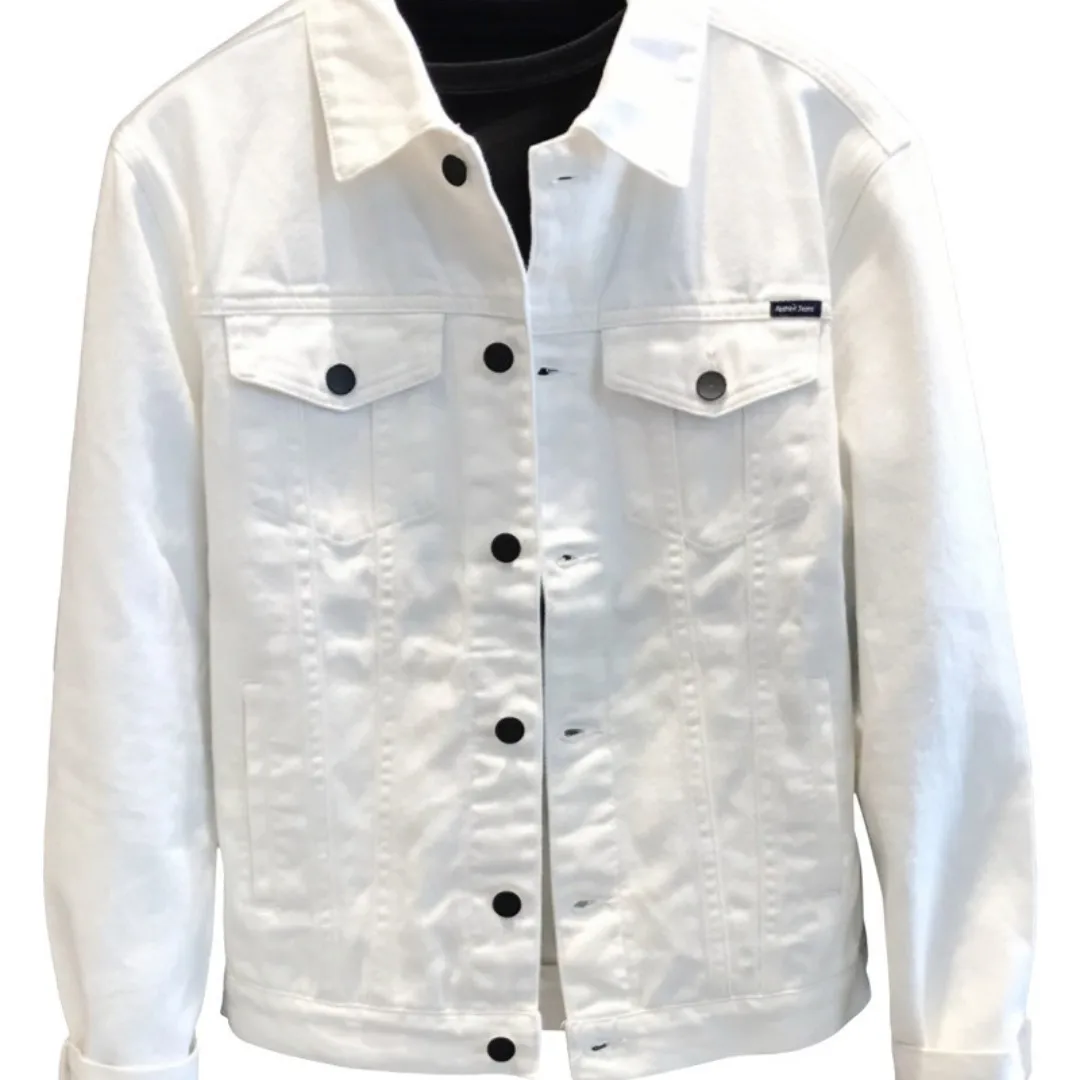 

Autumn/Winter Outdoor Men's Slim Patchwork Jacket Vintage Styled Denim with Button Decoration Black Knitted Coat