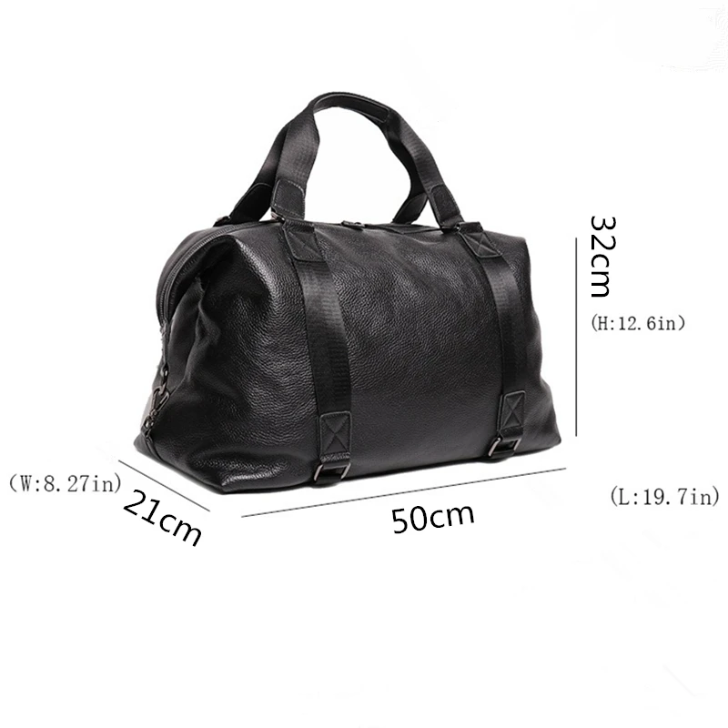 

Nesitu Highend New Large Vintage Black Big 15.6 inch Laptop 100% Genuine Leather Business Men Travel Bag Male Gym Duffle M30240