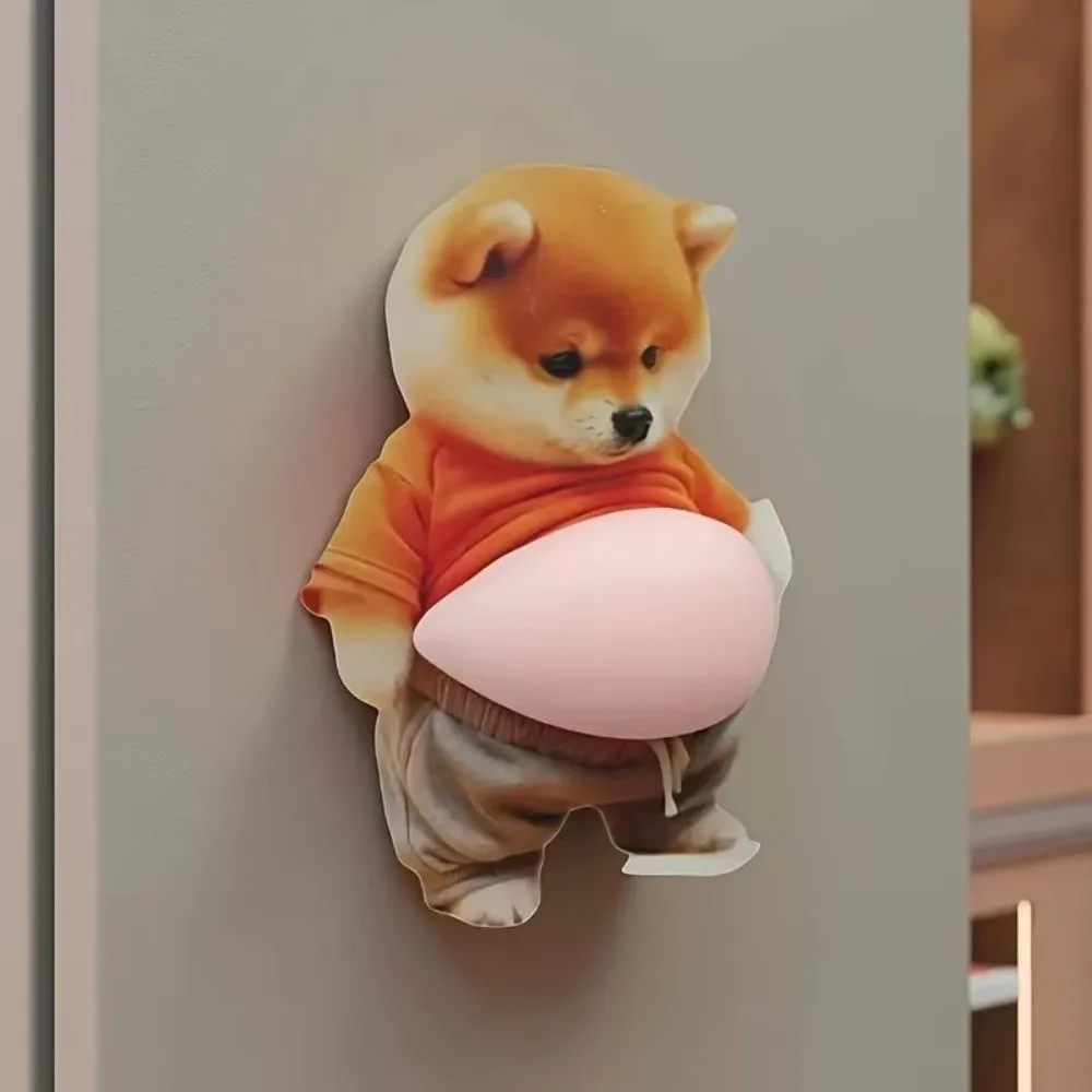 Chubby Shiba Inu 3D Shiba Inu Stickers Dog Belly Sticker Squeezable 3D Stickers Adhesive Silicone Self-Adhesive