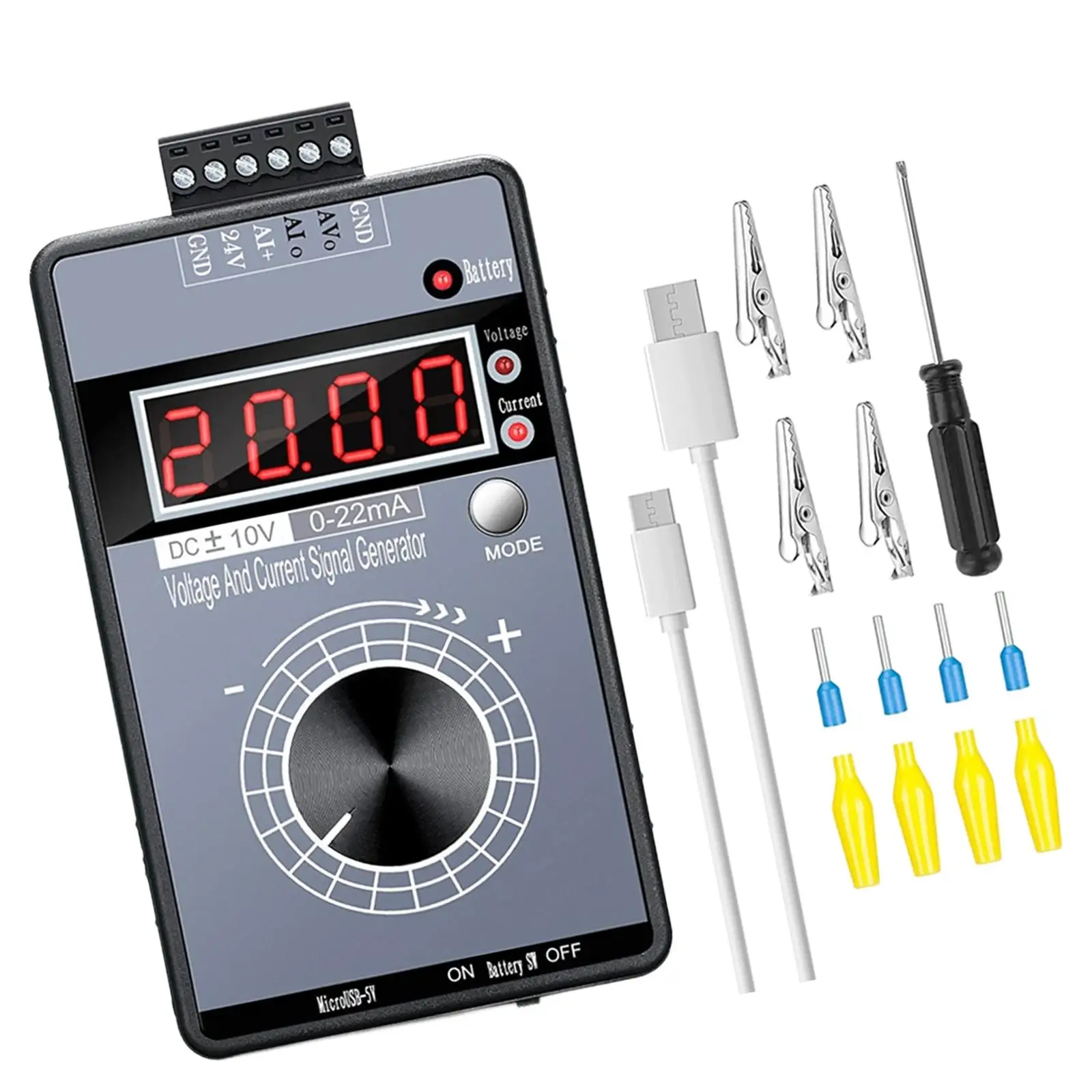 Signal Generator Kit with Bright Digital Tube Display and Overcurrent Protection for Current Voltage Simulation