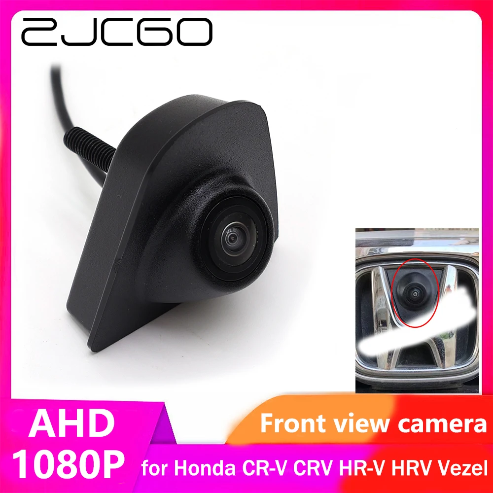 

ZJCGO AHD CVBS 1080P 170 ° Автомобильный логотип парковочная Передняя камера для Honda CR-V CRV HR-V HRV Vezel RU RW RT RY 2017 ~ 2022