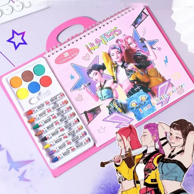 Kpop شيطان الصيادين كتاب التلوين رومي ميرا زوي كتاب الرسم الإبداعي تتبع رسم نسخ صورة للفتيات الأطفال الهدايا