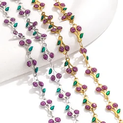 1 Meter Durable Stainless Steel Cherry Shape Drip Chain 18K Gold Necklace Jewelry Making Supplies Gift Chain Making Wholesale