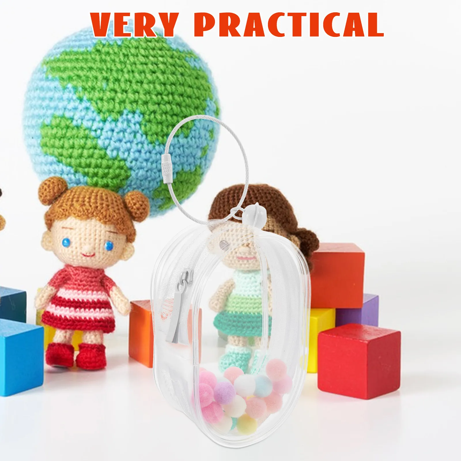 

Clear PVC Figure Display Bag High Transparency Lightweight Large Capacity Enclosed Carrier Portable for Travel Strolling