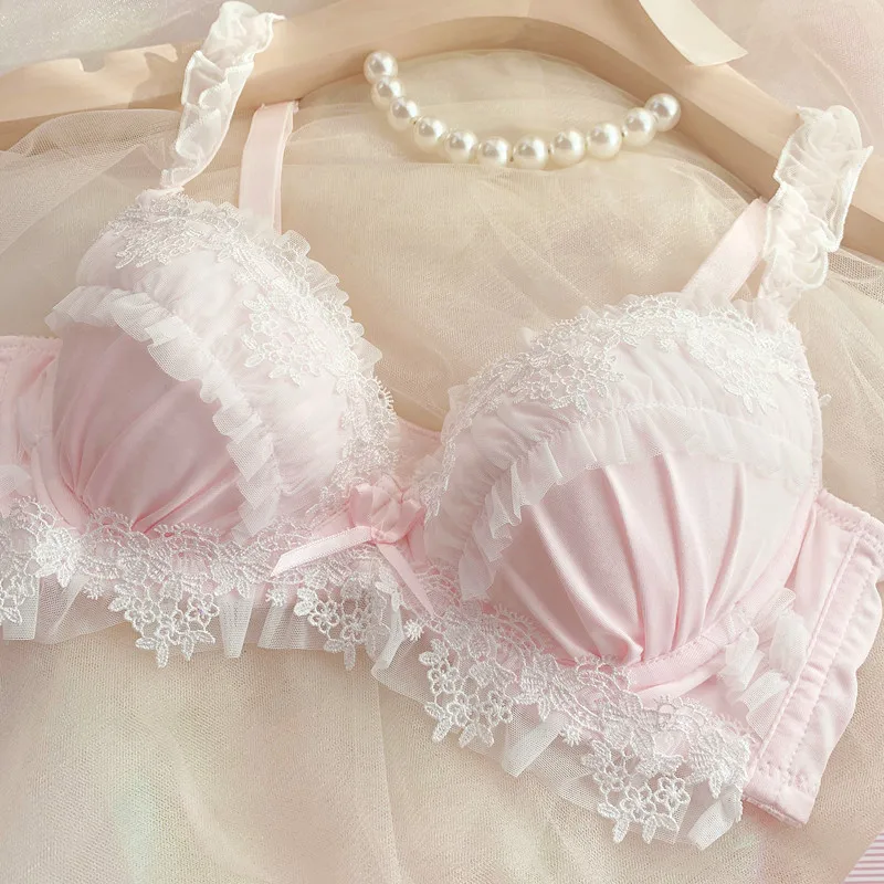 Big Cup Essential! MOYISU Japanese Lolita Bra A B Cup Steel Underwire Heavy Lace Thin Cup Support Large Bust Sexy Pure Teen AU