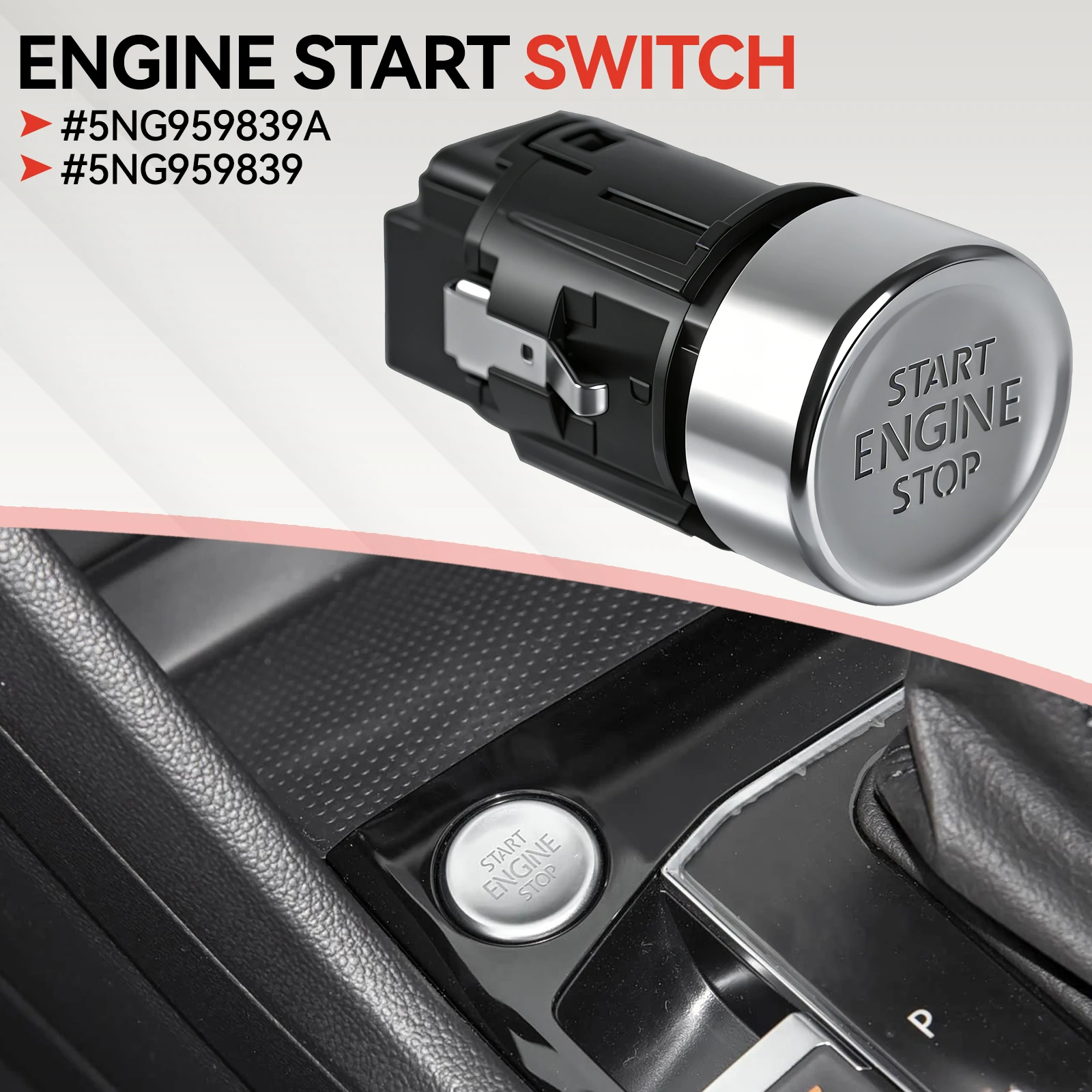 Car Engine Key Start Stop Button Ignition Switch For VW Tiguan 2016-2023 Seat Tarraco Keyless Start Switch 5NG959839A 5NG959839