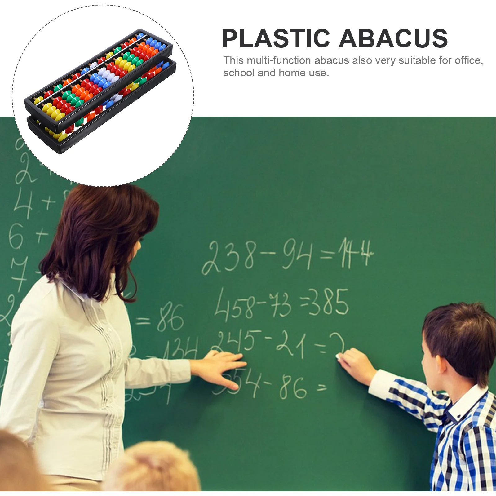 

2Pcs Educational Chinese Abacus Plastic Counting Tool Practical Math Bead Counter for Kids Learning