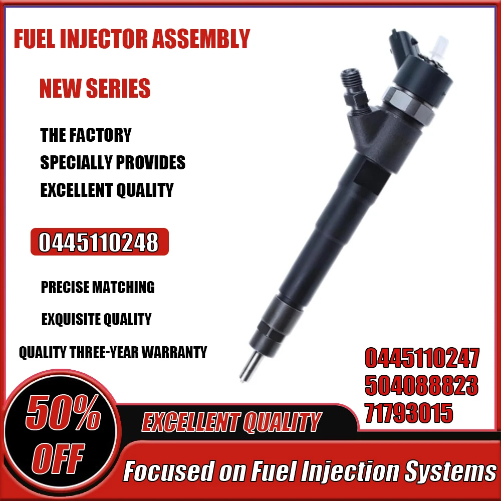 

0445110248 New Diesel Fuel Injector 0445110247 504088823 71793015 for FIAT DUCATO IVECO DAILY PEUGEOT BOXER 3.0 D