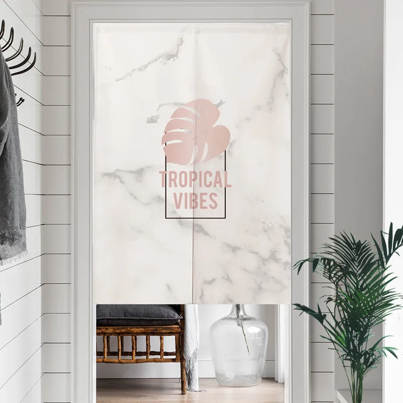 Marble texture changing room Curtain Privacy Partition Doorway Curtains Kitchen Entrance Noren Linen Hanging Half-curtain
