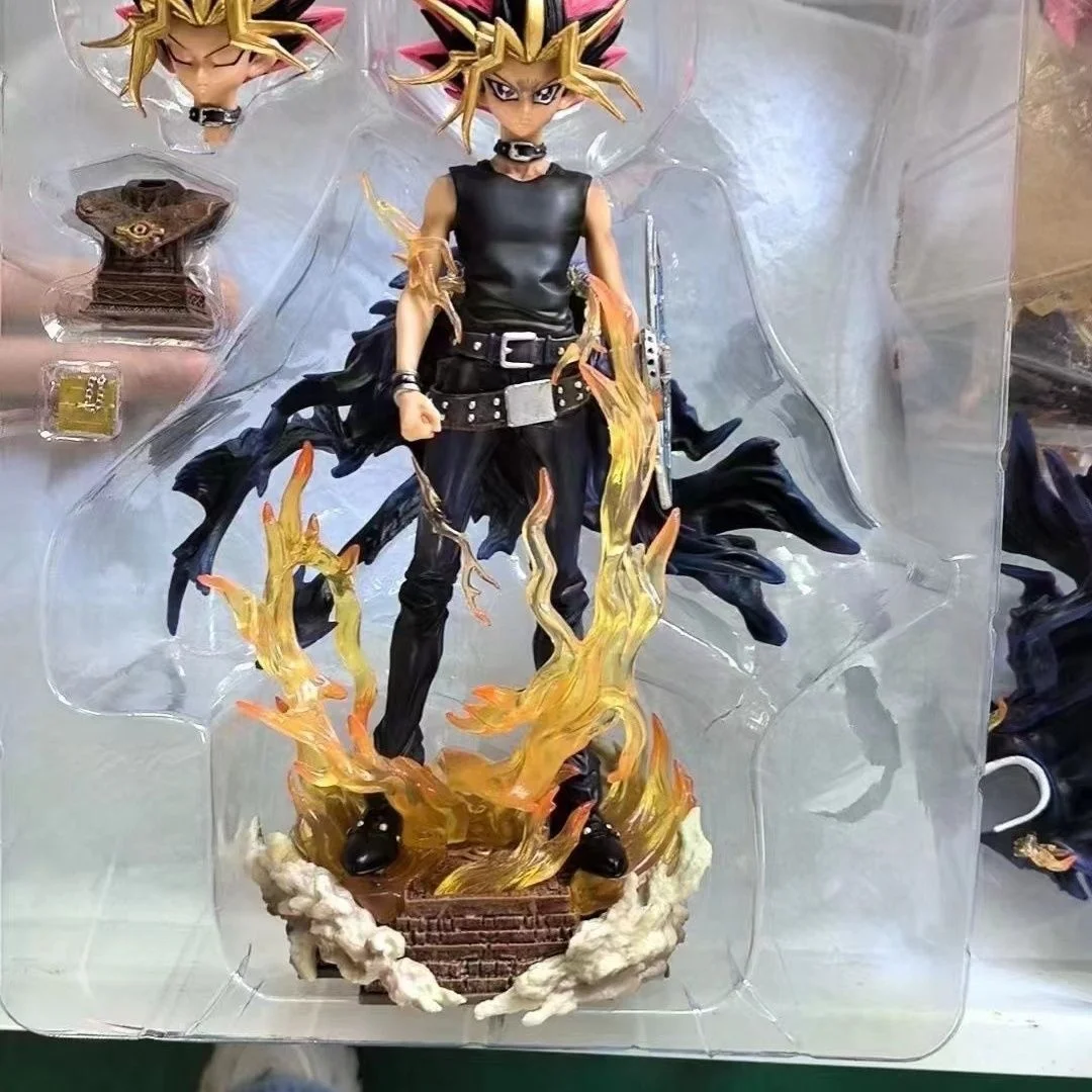 Figurine d'anime Duel Monsters, Gk Yugi Muto, figurines en PVC à 2 têtes, modèle de statue, collection de beurre, jouets, cadeaux de Noël pour enfants, 28cm