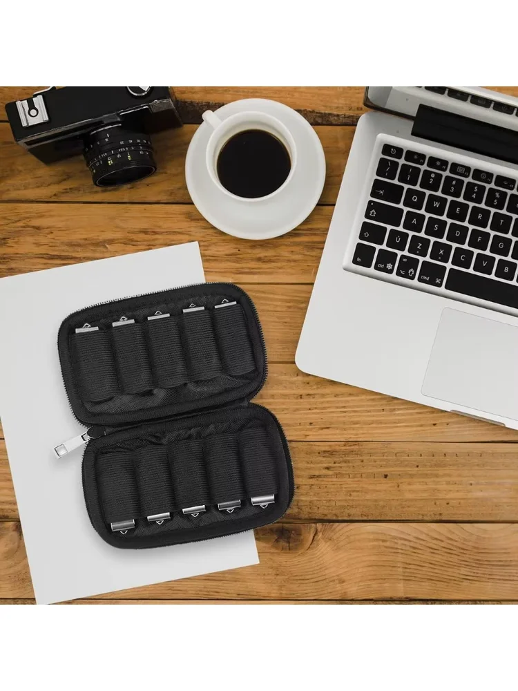 10 Slot USB Flash Drive Storage Pouch Portable Bank Token Organizer Bag Large Capacity U Shield Protective Case Travel Home Kit