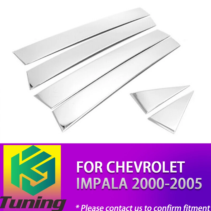 Pillar Post Trim Cover For Chevrolet Impala 00 01 02 03 04 05 6PCS Car Side Door Window Stickers 304 Stainless Steel Silver