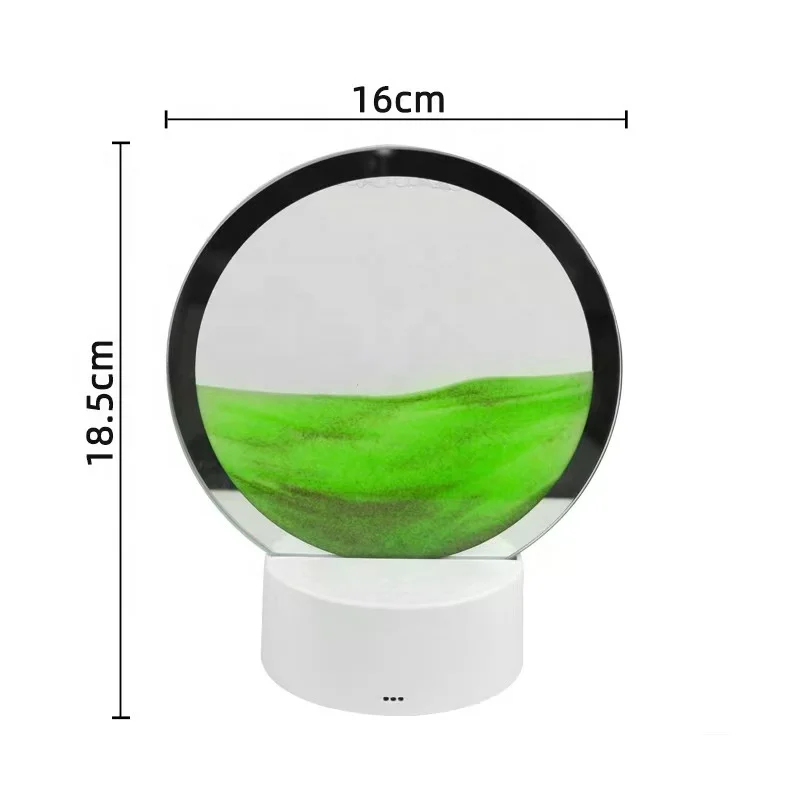 7 Colors LED Crafts Quicksand Dynamic Hourglass Table Decorations Night Lights Desk Remote Control For Kids Friends Wedding Gift