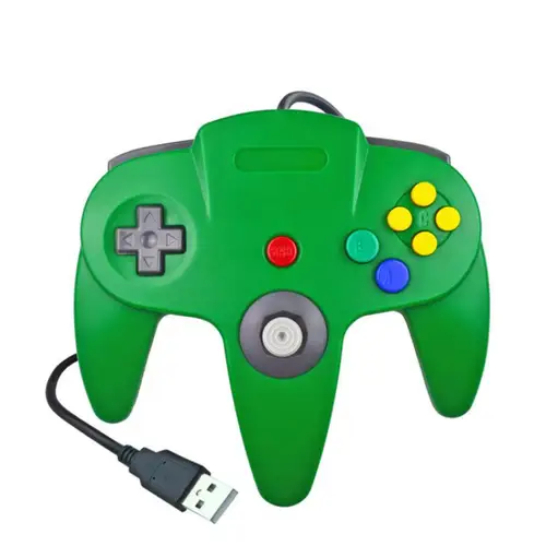 Para Nintendo 64USB Gamepad con cable para Host N64 controlador Gamepad Joystick para juegos de consola clásicos 64 para Mac ordenador PC