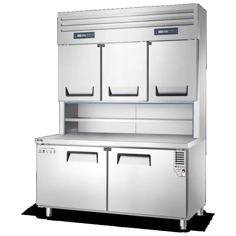 Combination Stainless Steel Workbench Refrigerator Freezer Fast Cooling Stable Temp for Restaurant Storage Custom