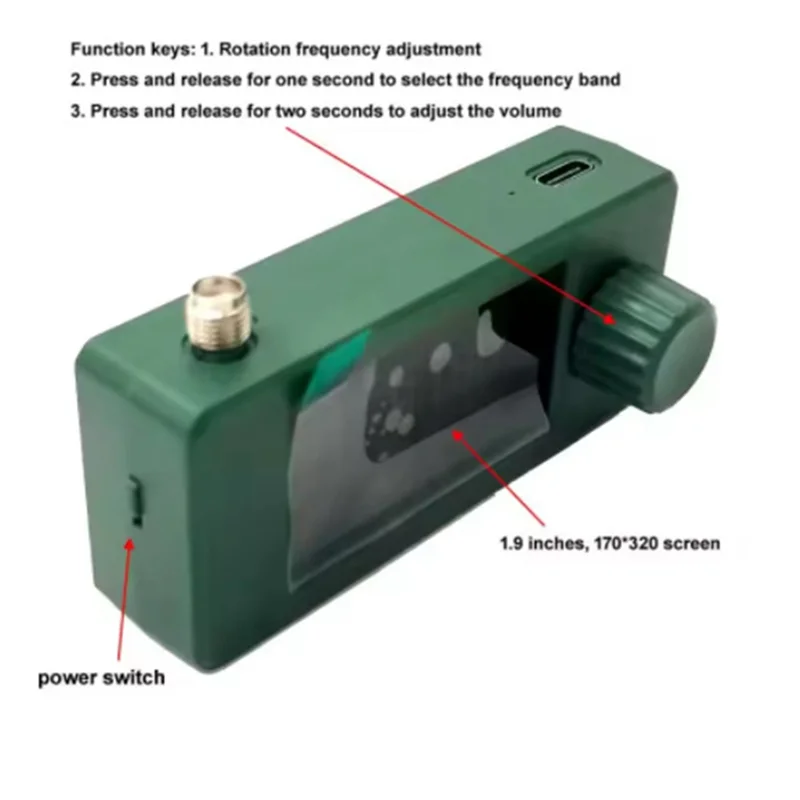 FFYY-SI4732 راديو جيب صغير 9.9Khz-181Mhz LSB USB AM FM 1.9 بوصة عرض SI4732 راديو الموجات القصيرة راديو استقبال