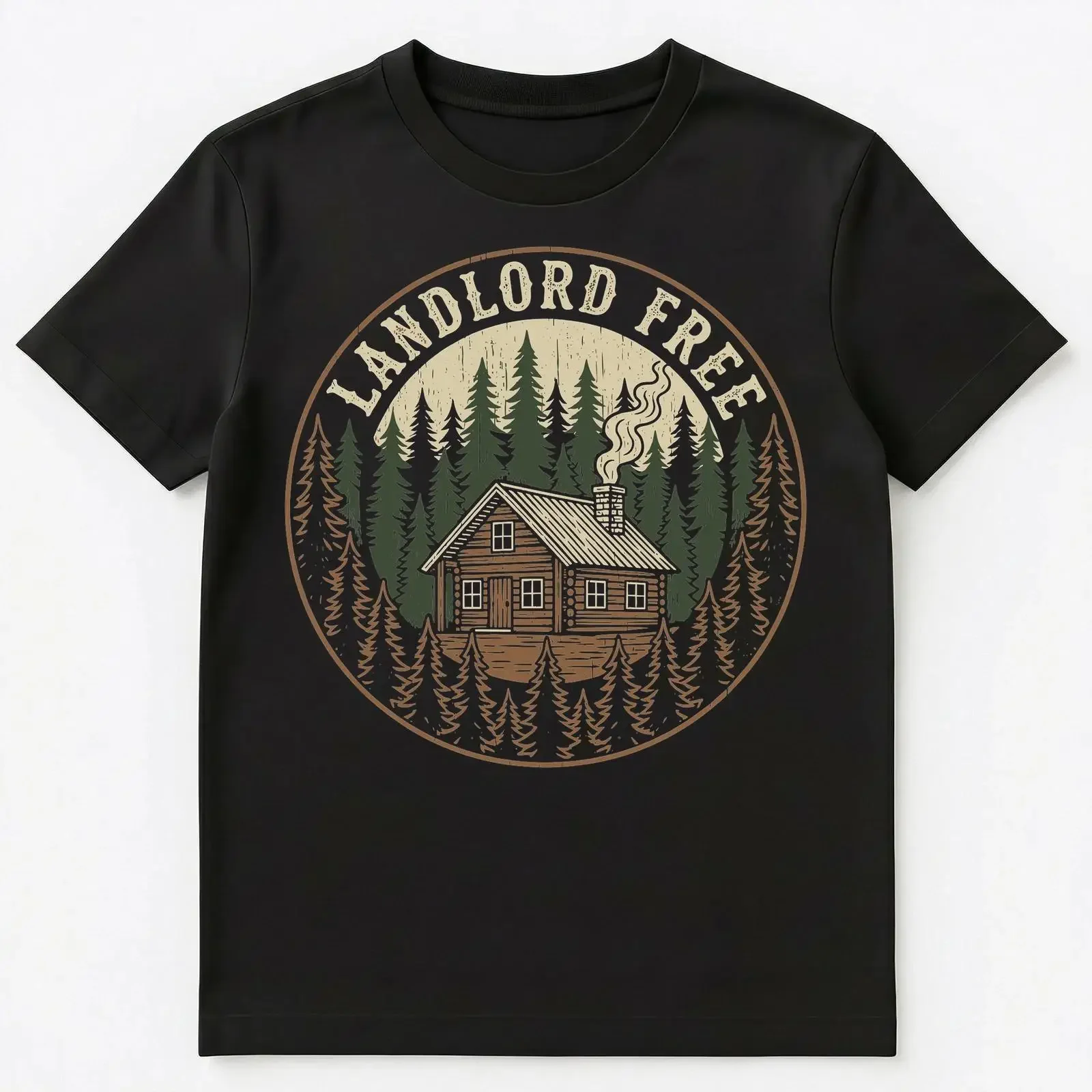 Off Grid Enthusiast Landlord Free Cabin Homesteading T Shirt vintage Washed Breathable Slightly Casual Unisex