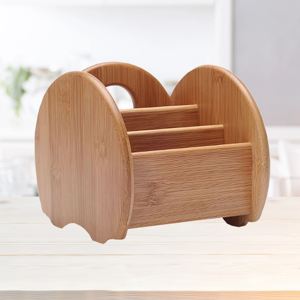 

Remote Control Storage Box Desk Holder for Table Organizer Sticker Boxes Wooden