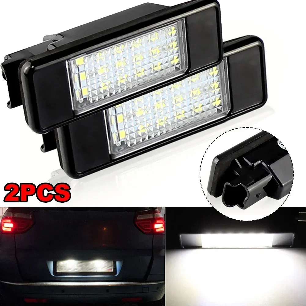 1/2 قطعة سيارة LED رقم الترخيص لوحة ضوء لبيجو 207 RCZ 307 308 406 407 508 4008 5008 خبير لسيتروين C2 C3 C4 C5 C6 C8