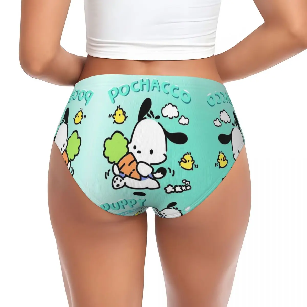 Custom Animes Pochacco Cartoon Brief Panties Women's Breathable Stretch Underwear