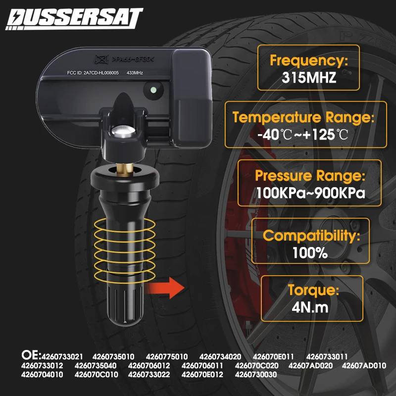 Tire Pressure Sensor TPMS for Lexus CT ES GX Series Scion IQ TC Toyota 4-Runner Camry Tacoma Prius Tundra 4260733021/4260706011