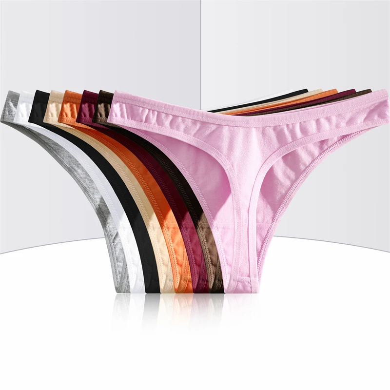 Women’s 3-Piece Cotton-Blend Thong Set – Low-Rise Seamless Panties Se6d6da3a79f54d7782396202737d3667B