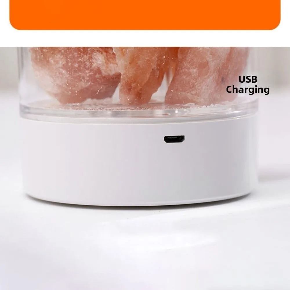 Decorative Fixture Natural Crystal Salt Lamp 7 Color Lights Eye Protection Table Lava Lamp USB Powered LED Table Light Gift