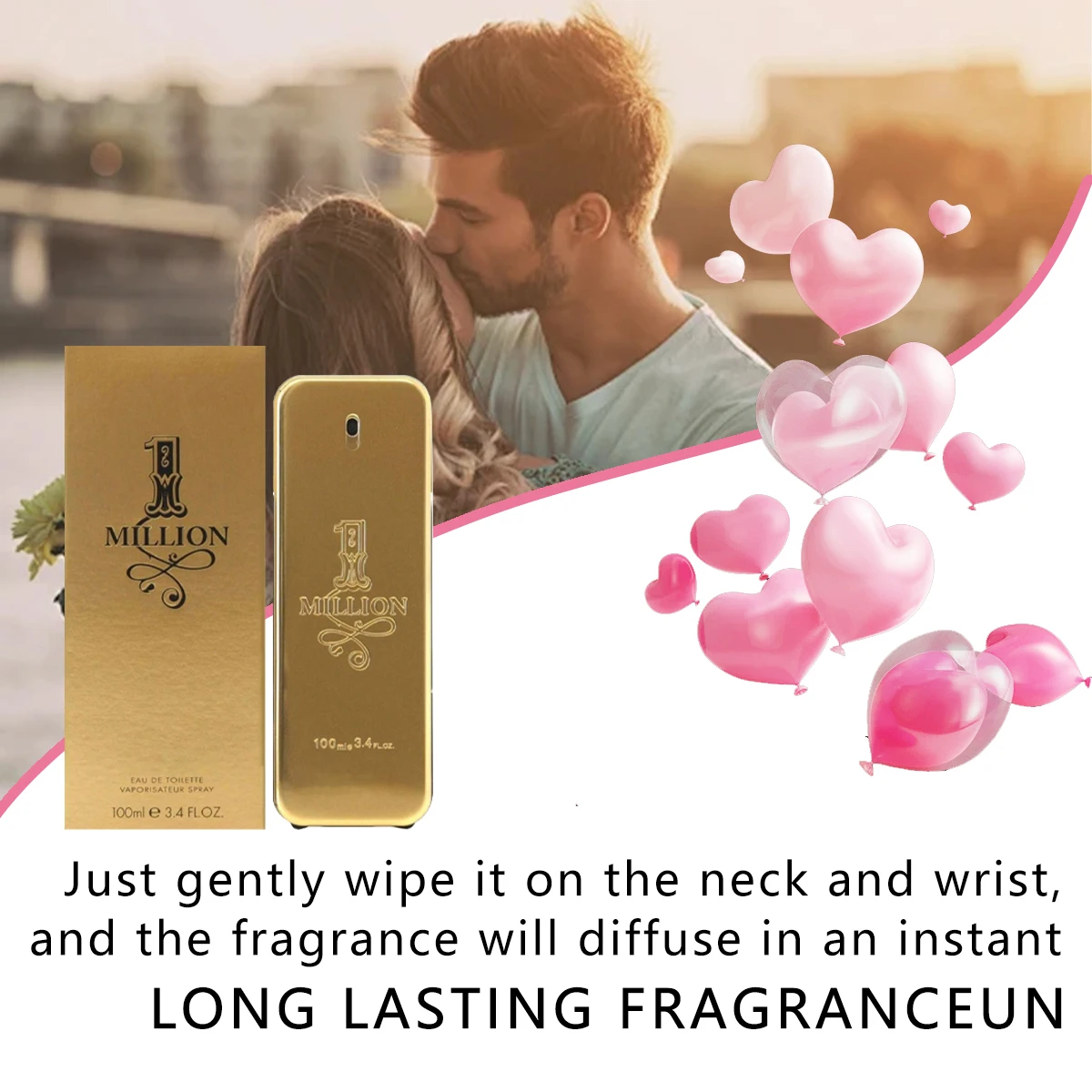 新しいミリオン香水、3.4オンス、男女兼用、持続性のあるフローラルの香り、ヘアパフューム、絶妙なギフトボックス入り、su