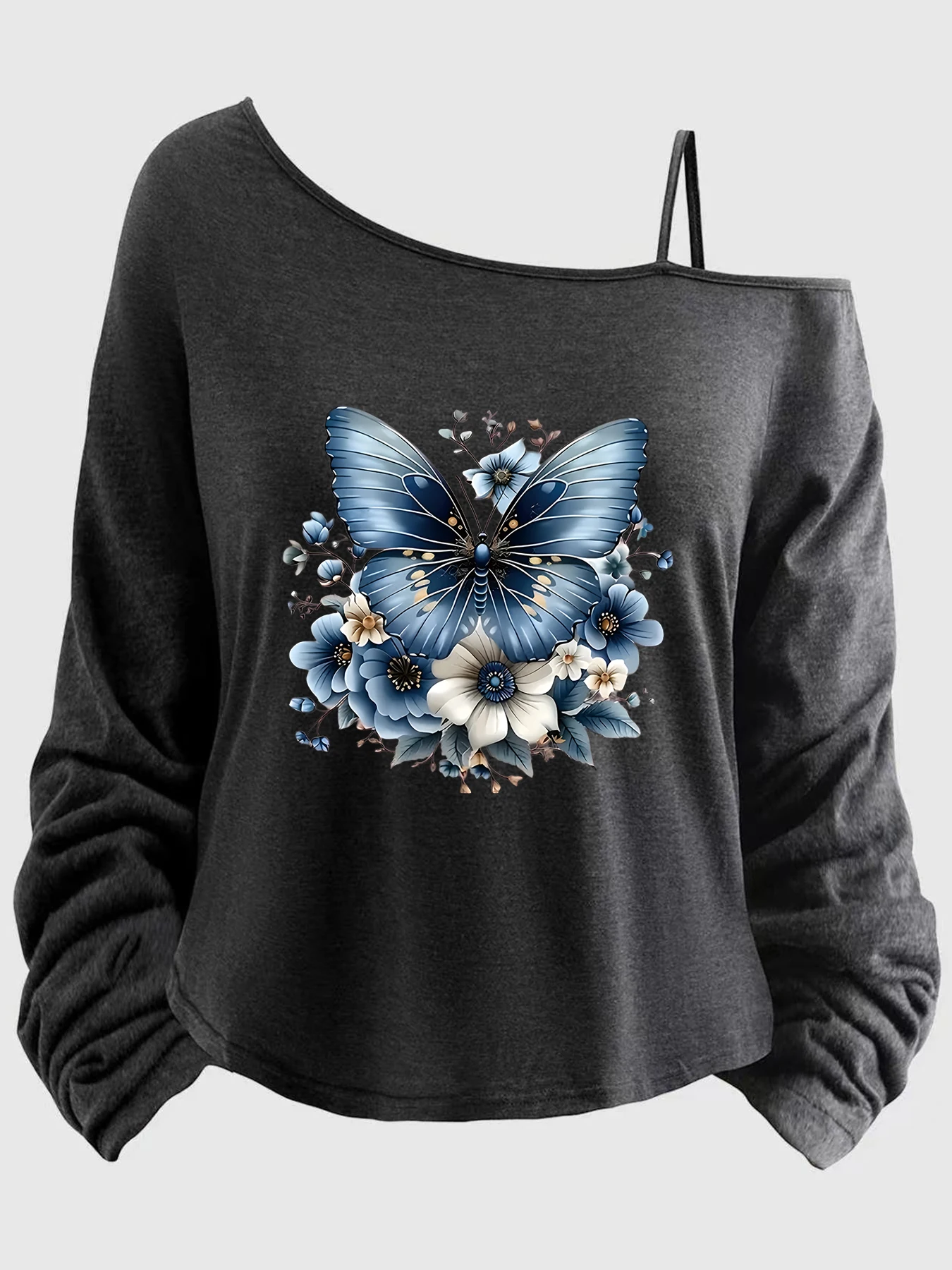 

Женский топ больших размеров с принтованными рукавами, на тонких бретелях, с асимметричным вырезом, размеры 1-8XL, с надписью (XT).