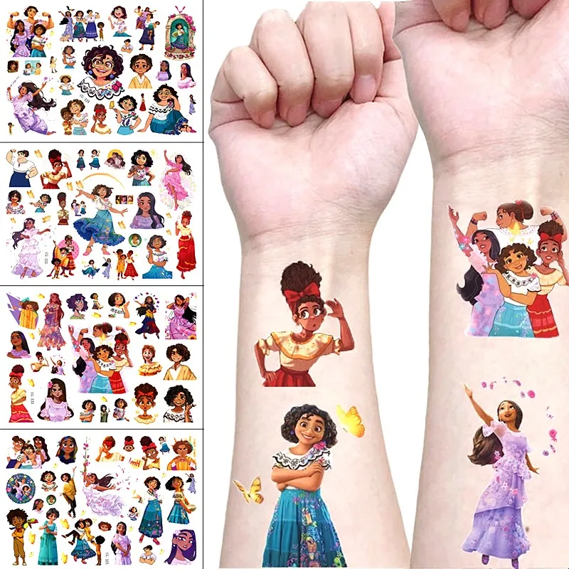 Disney Encanto Tattoo Stickers Anime Waterproof Cute Mirabel Figure Funny Cartoon Kids Girls Christmas Birthday Gift Toy