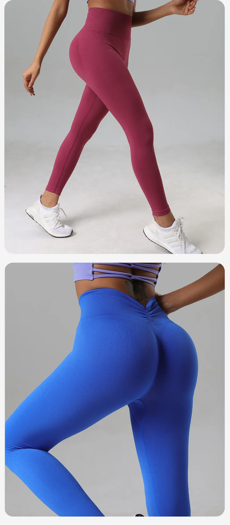 � ​ High-Waist Push-Up Yoga-Leggings, Workout-Leggings für Damen, Fahrrad-Yoga-Mode, Elastische V-Taille, Schlankmachende Sportbekleidung ​ ​ – Detail 11