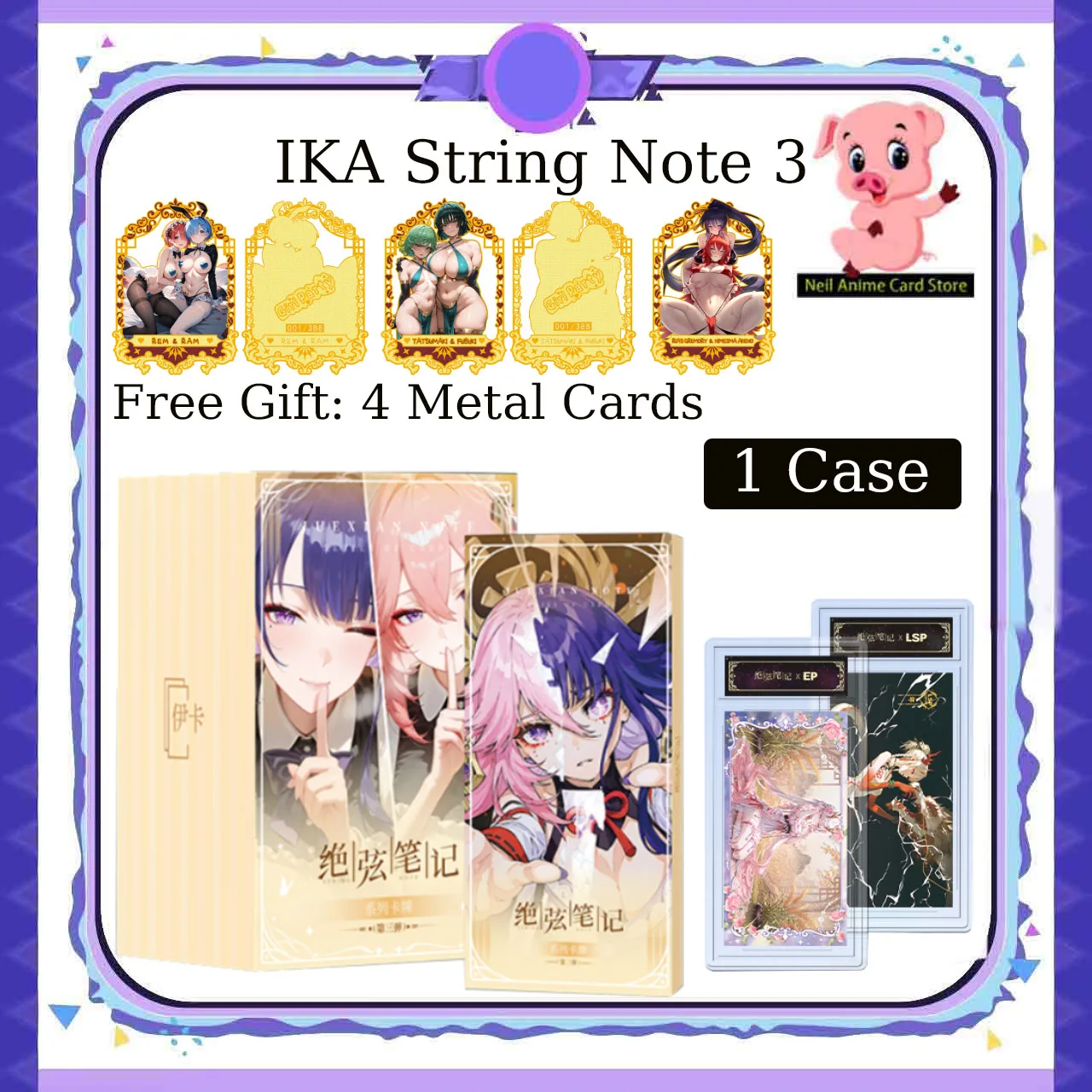 

2025 Новый чехол для карт IKA String Note 3 Goddess Story Waifu Collection Cards Дизайн купальника бикини для ACG CCG TCG Fans Gift