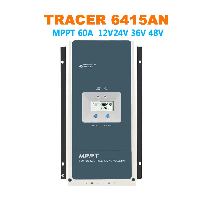 

MPPT Tracer 6415AN 60A 12V 24V 36V 48V Solar Charge Controller with Lithium-ion Activation Solar Panel