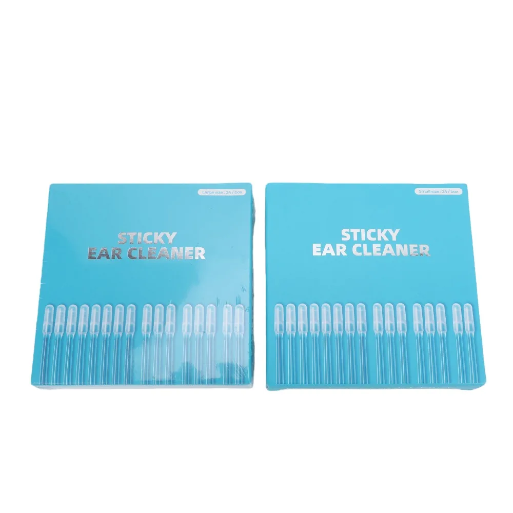 48pcs Reusable Sticky Ear Cleaning Sticks Flexible Soft ABS Handle Reusable Ear Cleaning Tools Rubber Head Washable