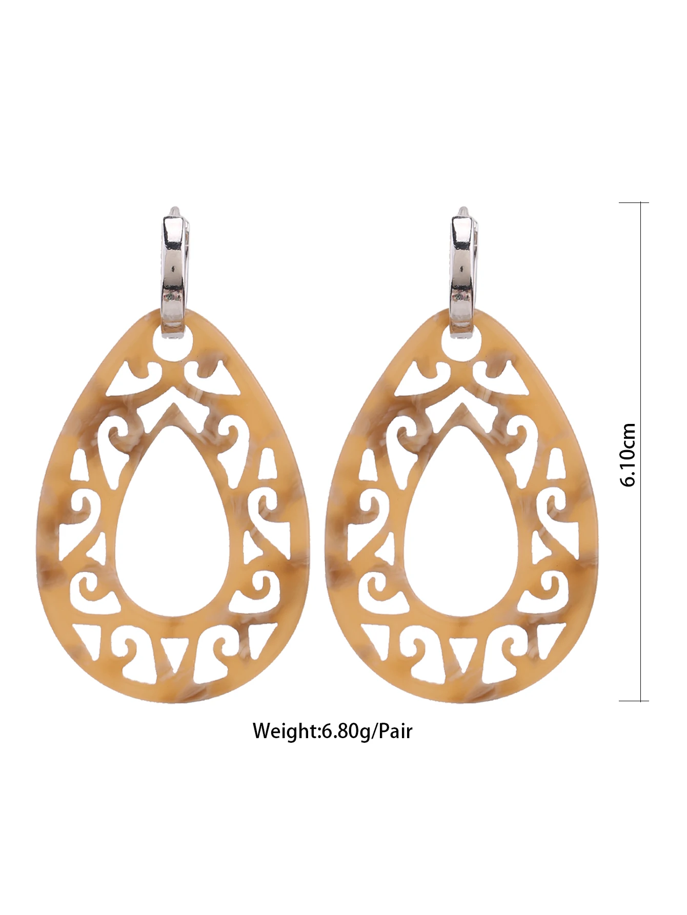 New HotSales luxury high quality big drop earrings for woman Dangle Earing Fine carving pattern Elegant Women Statement Earrings