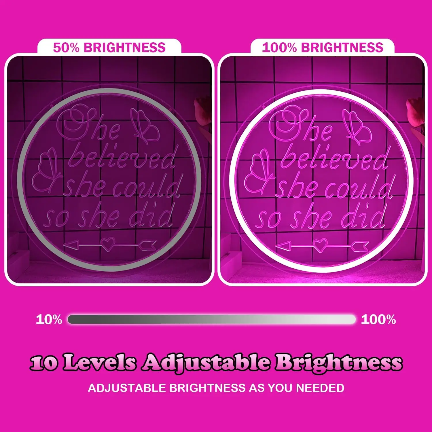 لقد اعتقدت أنها تستطيع ذلك، لذا فعلت علامة النيون 2026 التخرج مصباح ليد بار غرفة الألعاب ديكور غرفة نوم المنزل شخصية هدية #4