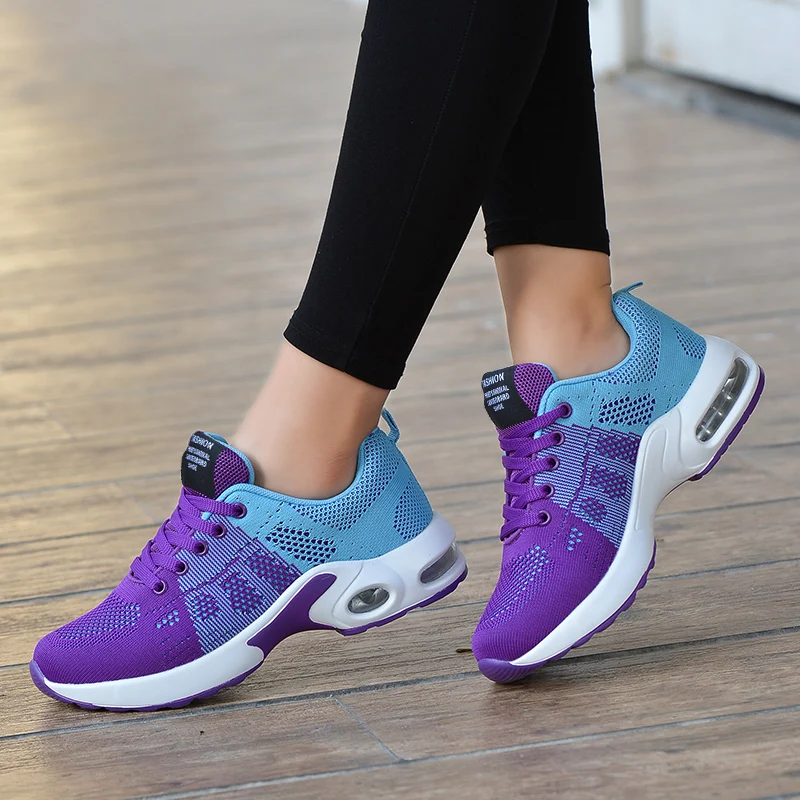 Women Running Shoes Breathable Wedges Air Cushion Sneakers Woman Fashion Platform Shoes Trainers Female Casual Shoes Mesh