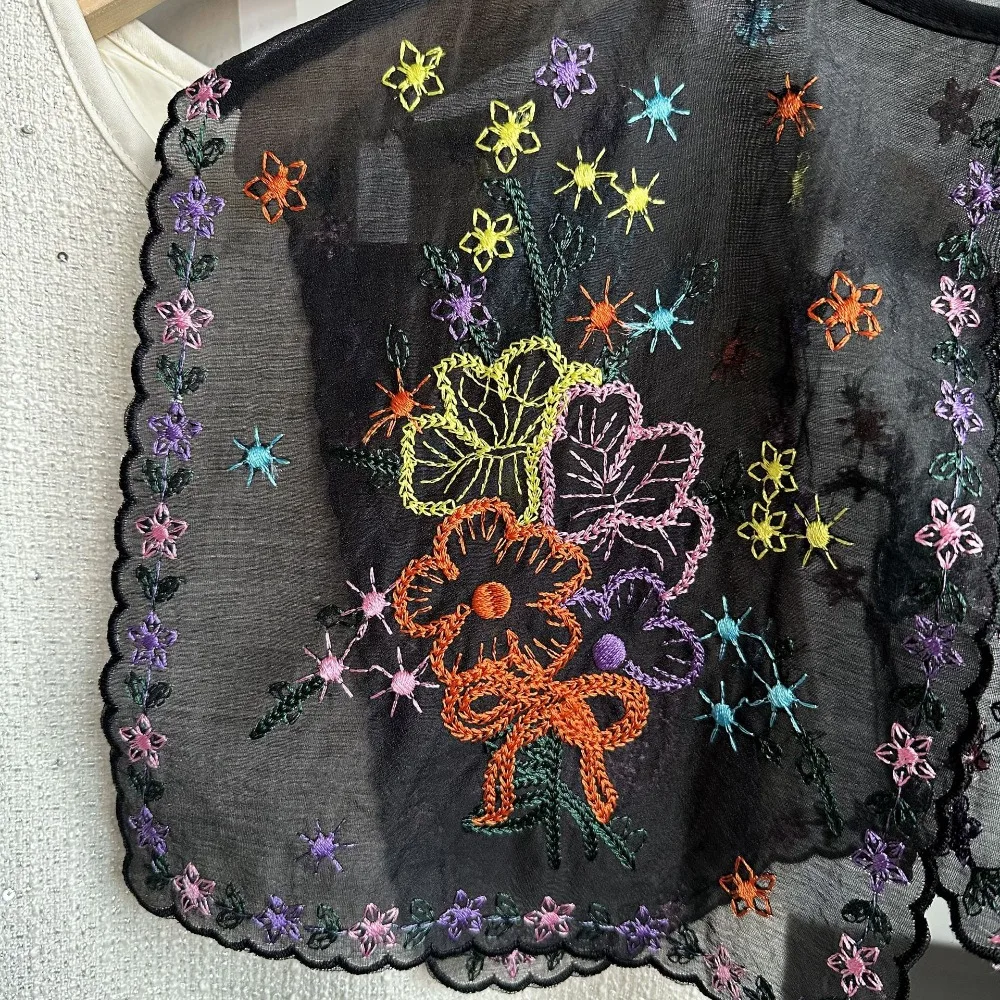 Модная вышивка, женский кружевной воротник, воротник на шнуровке, шаль, съемная рубашка, имитация воротника, платье, блузка, Декор