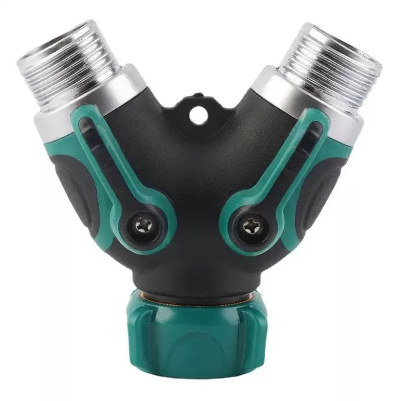 Y-Type Zinc Alloy Hose Splitter Double Way Joint One Split Two Faucet Diverter Garden Accessories Internal Thread Water-Diverter