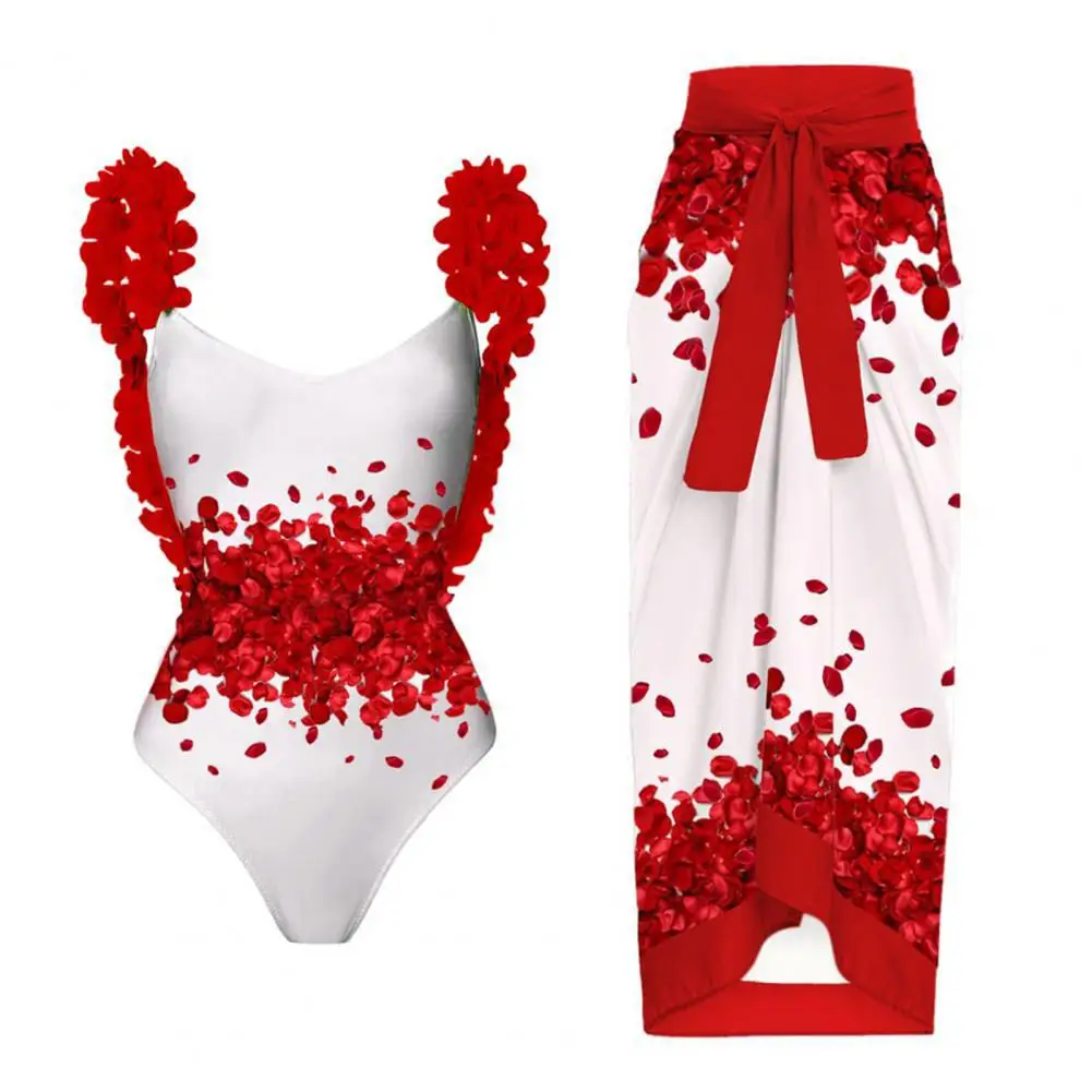 Dames Badmode Set Met Bloemenprint Dames Bikini Set Met Ruches Met Vetersluiting Sexy Strandbadpak Met Voor De Zomer