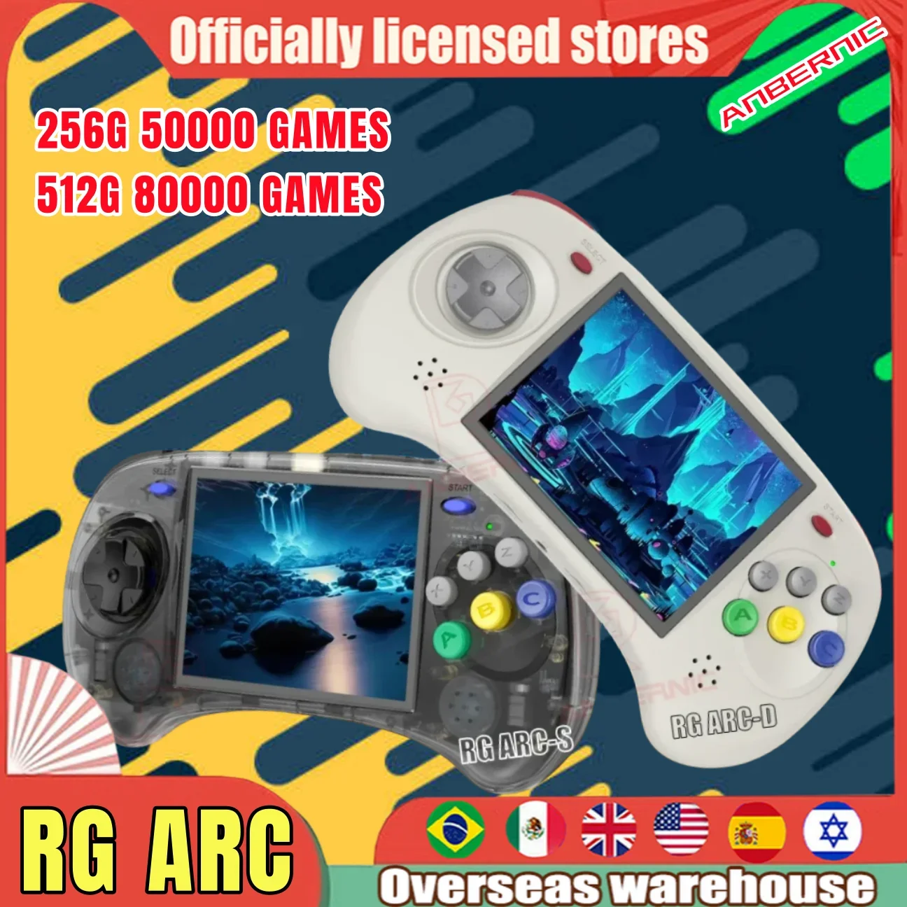 

ANBERNIC RG ARC Portable PSP Handheld Game Console RK3566 4.0INCH 640*480 Emulator LINUX Android System 3500mAh Children's Gifts