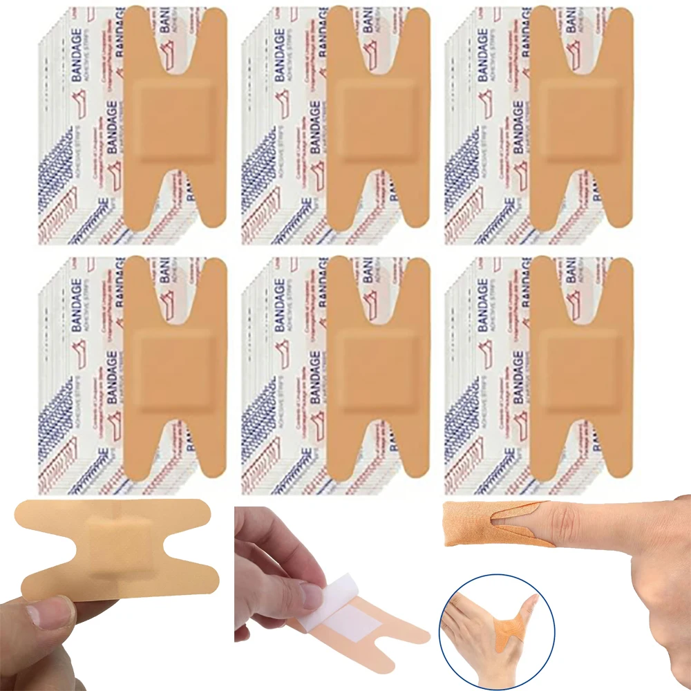 30/50/80Pcs H Shape Knuckle Bandage Adhesive Breathable Flexible PE Finger Joint Patches First Aid Strips for Minor Skin Cuts