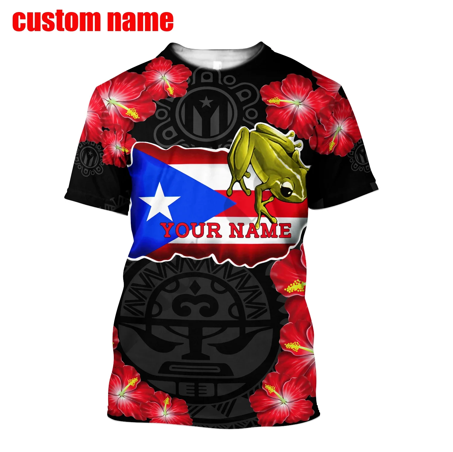 PLstar Cosmos 3DPrint Puerto Rico Country Flag Frog Art Unique Funny Unique Man/Woman Harajuku Streetwear T-Shirt Short Sleeve 1