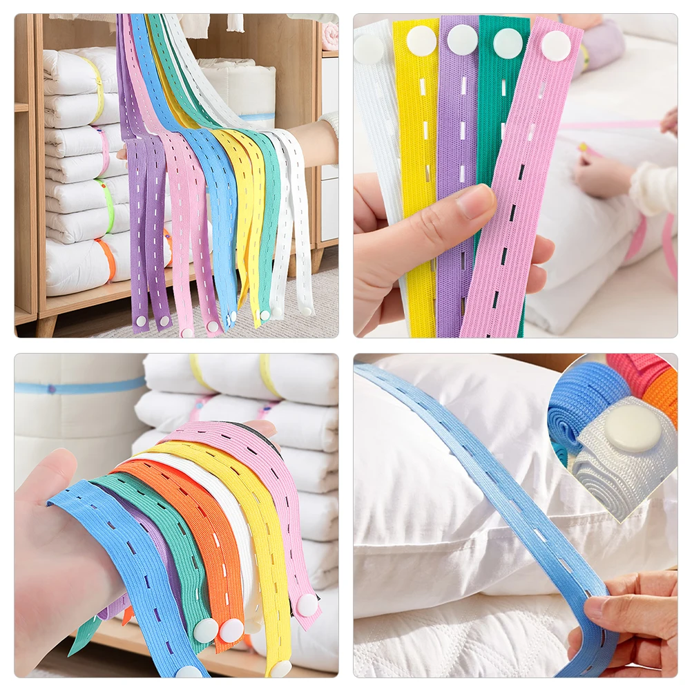 

8 Pcs Elastic Clothes Storage Belt Wardrobe Adjustable Straps Closet Organizing Travel