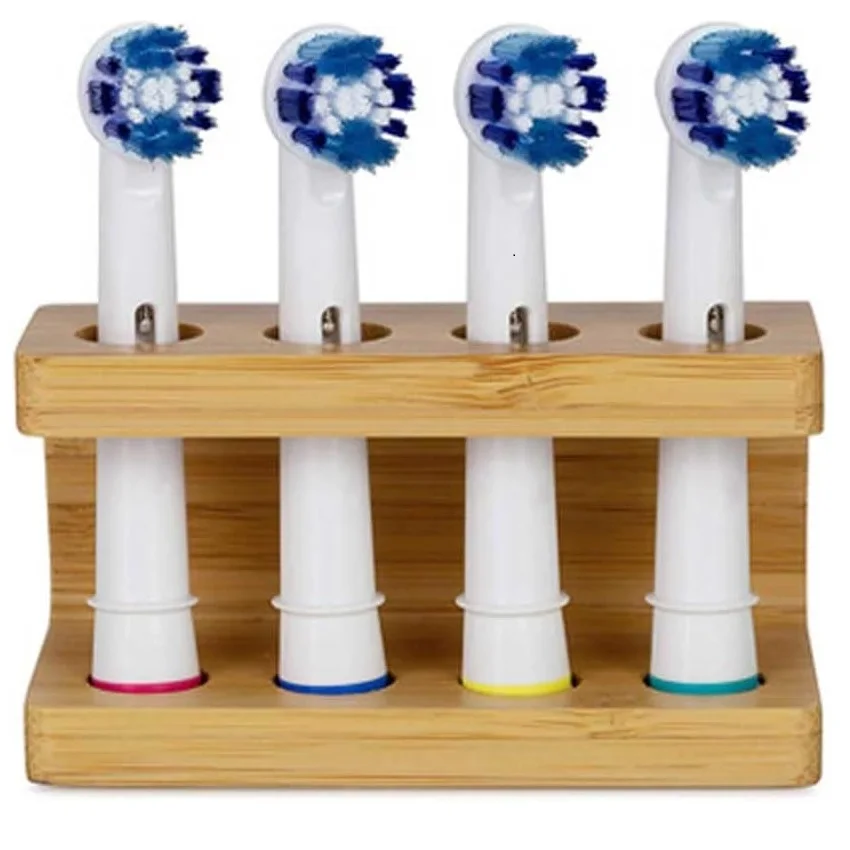 

2/3/4 SLOTS Durable Bamboo Electric Toothbrush Head Stand Holders for Bathroom, Toothbrush Organiser Bathroom Accessories