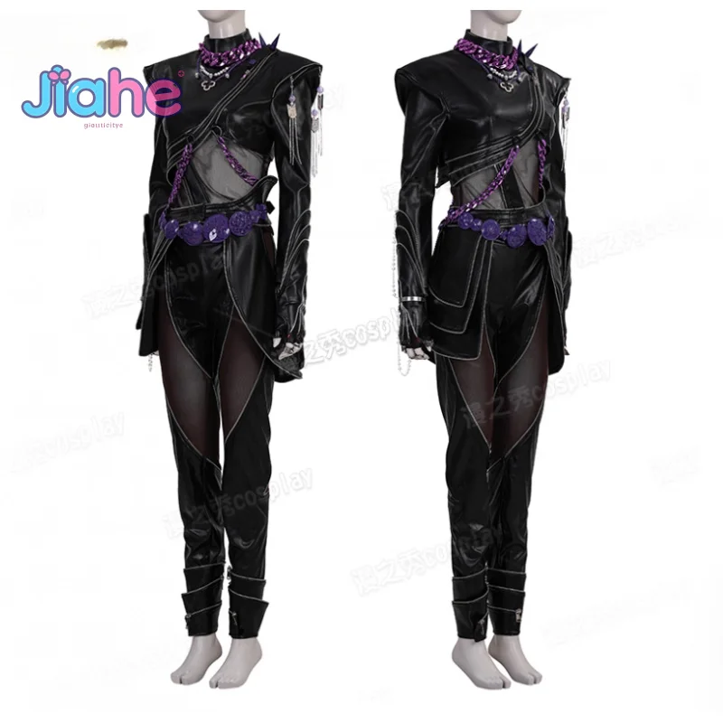 KPop Demon Hunters Rumi Mira Zoey Costume Cosplay Giacca in pelle pantaloni guanti cintura set di accessori Halloween nuova donna uniforme