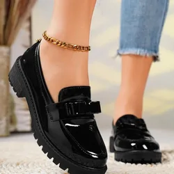 2024 Summer Ladies New Fashion punta tonda Retro tinta unita Mary Jane Shoes Daily Casual Shopping Ladies tacchi alti Oxford Mujer