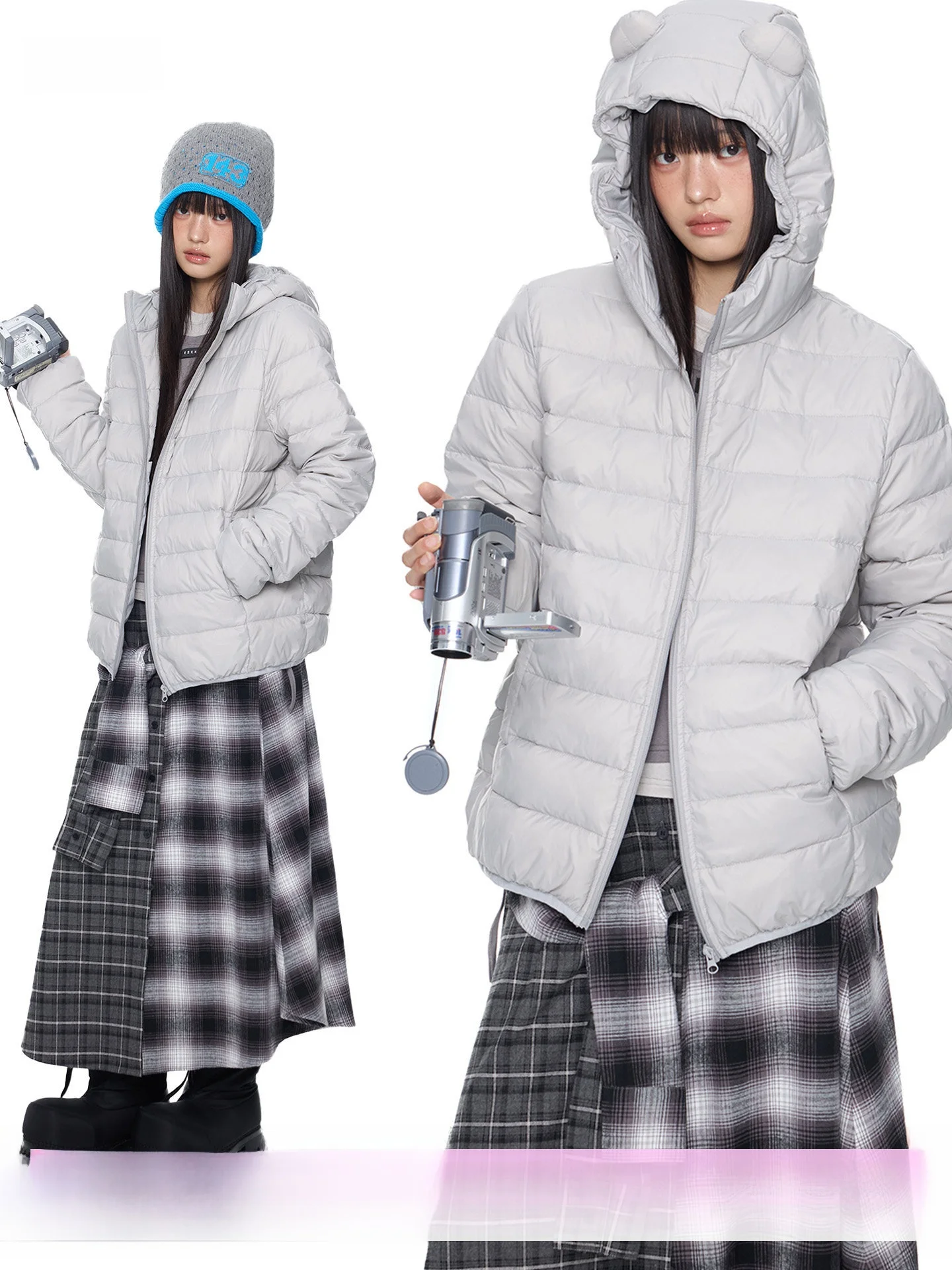 

EZEK Bear Ear 90 White Du down Jaet, женская повседневная свободная теплая верхняя одежда, зимнее новое пальто в стиле ретро с наполнителем костей