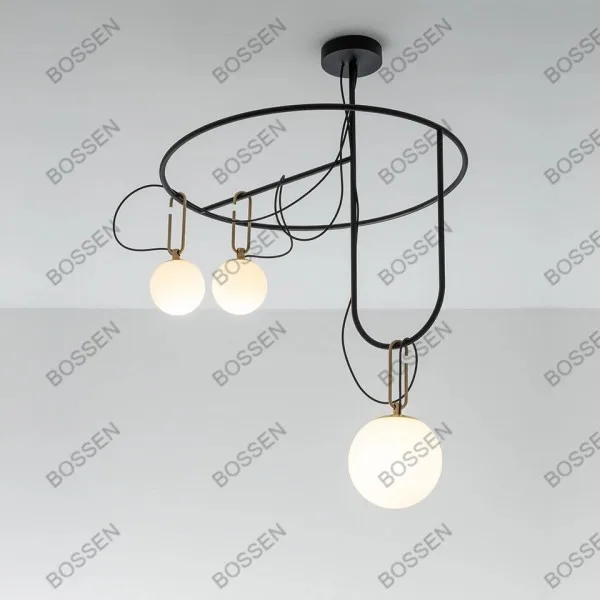 

BOSSEN Dimmable Chandelier Modern Ceiling Light Luster Magic Bean Nordic Style Glass Pendant Lamp with Adjustable Chain living